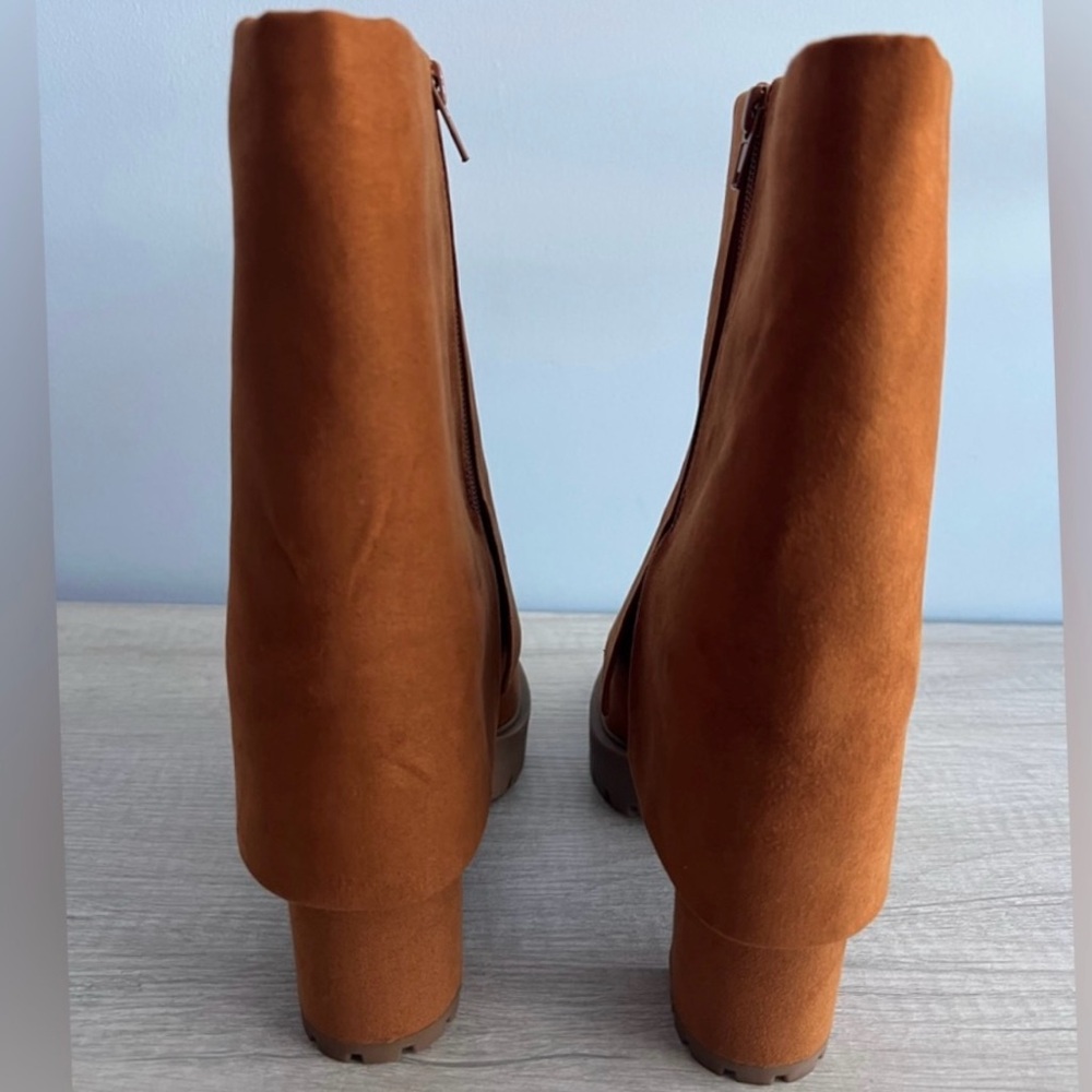 I.N.C. Suede Acelina Fold-Over Cuffed platform Dress heel Booties Size 8 NWT - Picture 14 of 17
